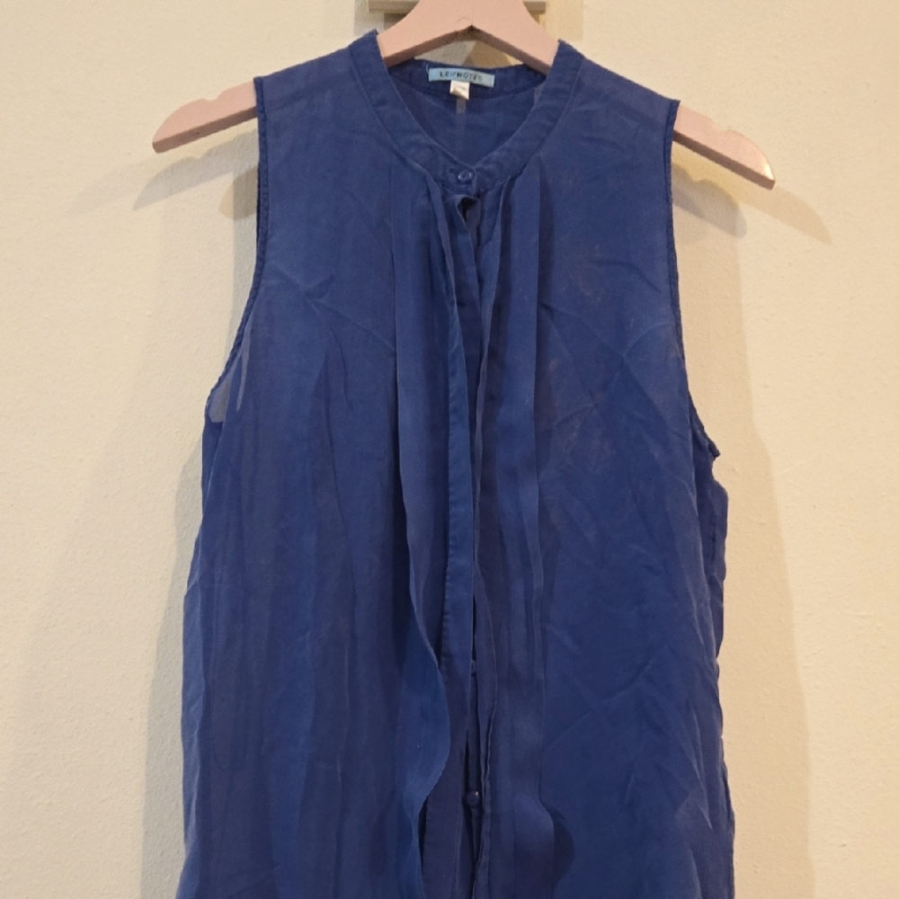 Anthropology Leif Notes Blue Sleeveless Top
